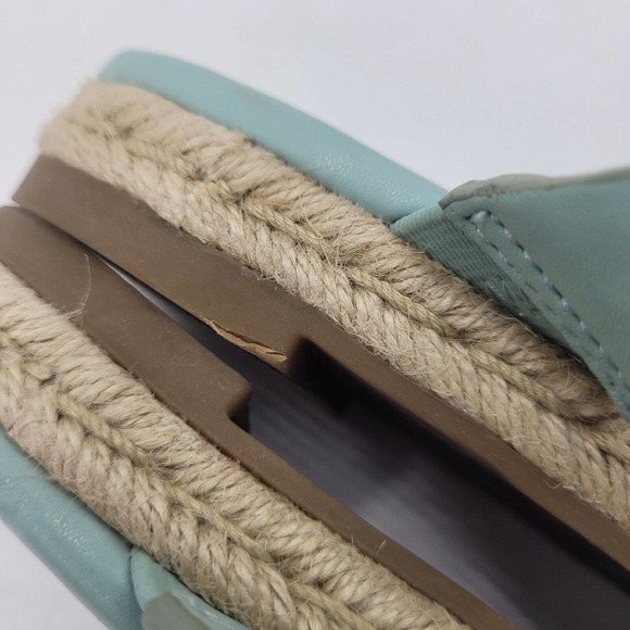 New MARC FISHER Prisca Ball-Studded Espadrille Sandals slides teal Green Size 6 - Picture 5 of 10